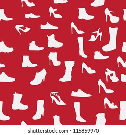 Shoes silhouette seamless pattern. vector illustration. eps10
