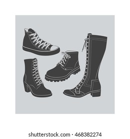 Shoes silhouette set