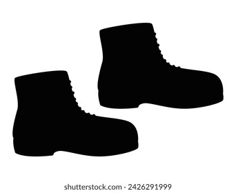 Shoes silhouette vector art white background