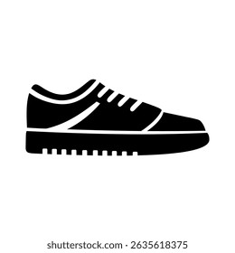 Ícone de vetor silhueta de sapatos, design de conceito moderno, isolado no fundo branco, pode ser para sinal, logotipo da marca