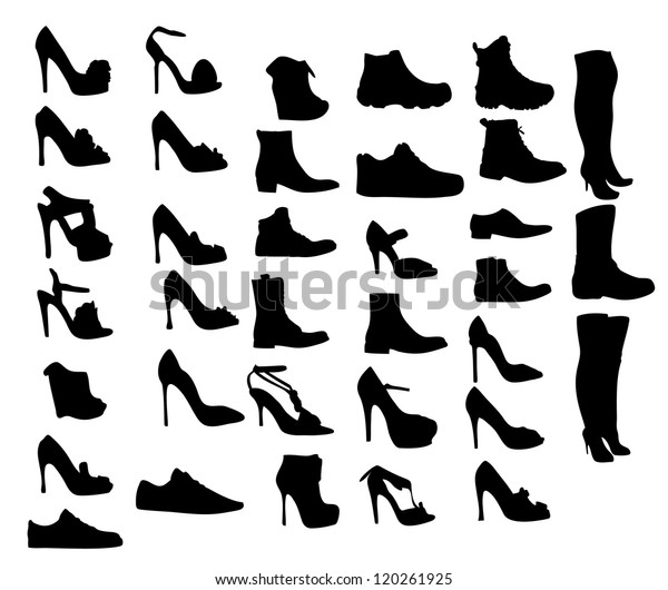 Shoes Silhouette Vector Illustration Eps10 Stock Vector (Royalty Free ...