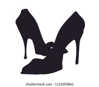 shoes silhouette, vector, white background