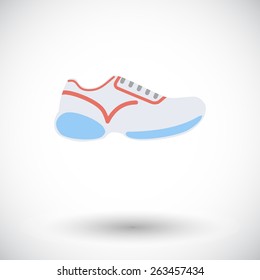 Shoes. Single flat icon on white background. Vector illustration.