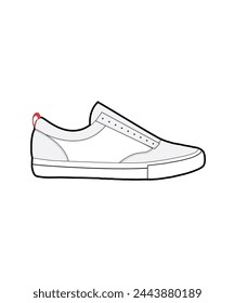 Shoes size chart. Vector outline icon isolated on white background.