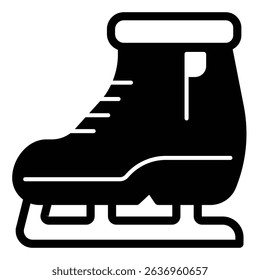 Shoes for skating solid icon, winter sport concept. Vector graphics. Skates boot, ski shoe with blade sign on white background, style mobile or design