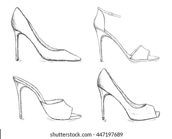 High Heels Sketch High Res Stock Images 
