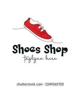 Shoes sneakar logo design vector