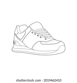 Shoes Sneaker Outline Drawing Vector Shoes Stock Vector (Royalty Free ...