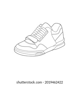 Shoes Sneaker Outline Drawing Vector Shoes Stock Vector (Royalty Free ...