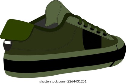 Shoes sneaker outline drawing vector, Sneakers drawn in a sketch style, black line sneaker trainers template outline, vector Illustration.