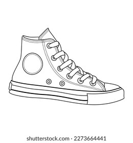 Shoes or sneaker Outline stype vector design element , illustration