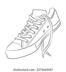 Shoes or sneaker Outline stype vector design element , illustration