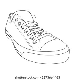 Shoes or sneaker Outline stype vector design element , illustration