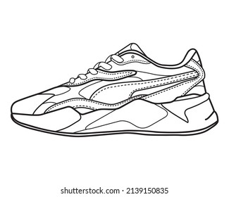 Shoes for sneakers. Flat design. Vector illustration. Sneakers in flat style. Sneakers side view. Fashion sneakers.