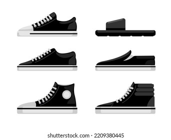 Shoes sneakers with sandal model variation collection set illustration vector
