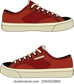 Shoes Sneakers Vector, running shoe vector illustration, shoe isolated, casual shoes hand-drawn collection full color