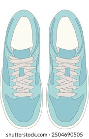 Shoes Sneakers Vector, running shoe vector illustration, shoe isolated, casual shoes hand-drawn collection full color