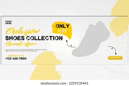 Shoes social media cover banner design template
