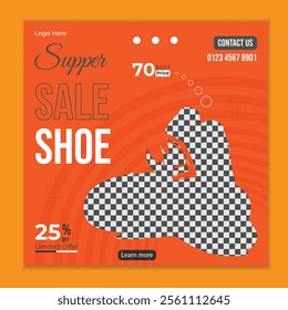 Shoes Social media post design template, Product sale social media post design