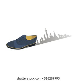 shoes with speed and motion trails. vector