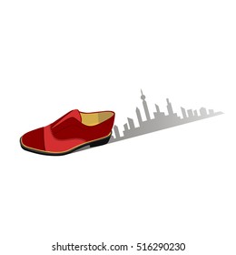 shoes with speed and motion trails. vector