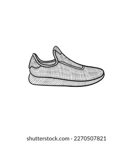 Shoes sport vintage style illustration design