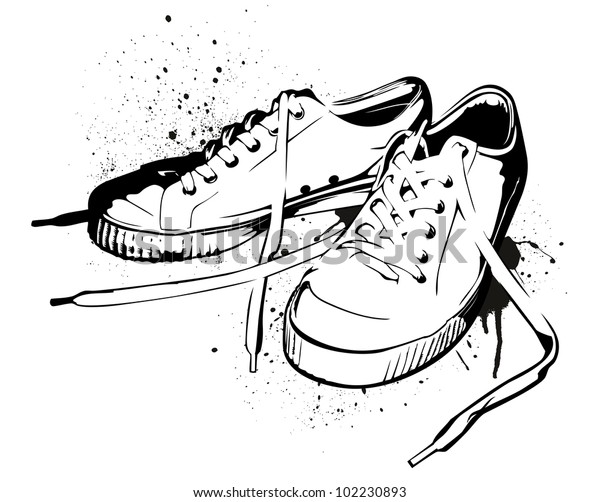 shoes stencil stock vector royalty free 102230893