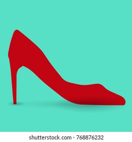 Shoes with stiletto heel icon in flat style isolated on white background. 