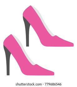 Shoes with stiletto heel icon in flat design vector
