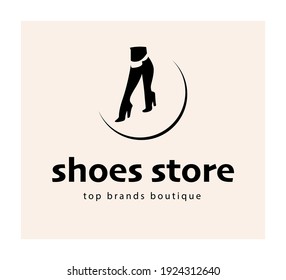 Shoes Store Emblem Concept Elegant Lady Stock Vector (Royalty Free ...