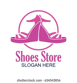 shoes store, shoes shop logo with text space for your slogan / tag line for fashion business. vector illustration
