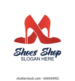 shoes store, shoes shop logo with text space for your slogan / tag line for fashion business. vector illustration
