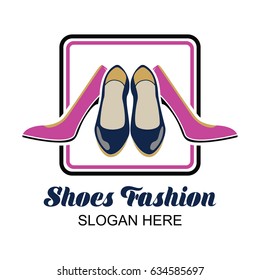 shoes store, shoes shop logo with text space for your slogan / tag line for fashion business. vector illustration
