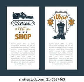 Shoes Store Vertical Banner with Logo and Text Space Vector Template
