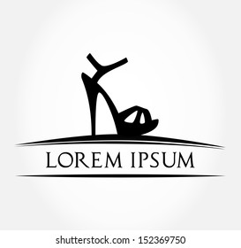 Shoes symbol. Woman shoes isolated on the white background.