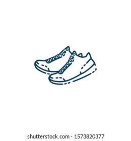 shoes tennis workout accessory flat icon vector illustration design