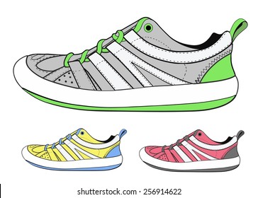 Shoes in three colors