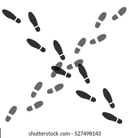 Shoes Trail Footprints Vector Stock Vector (Royalty Free) 527498143 ...
