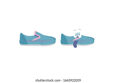 Ilustración del vector de objetos de equipo móvil para zapatos