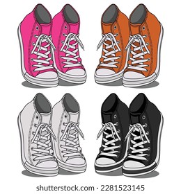 Shoes Vector Art, Icon set, Image
