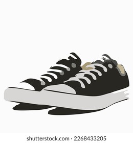 
Schuhe, Vektorgrafik, schwarz-weißer Hintergrund auf Weiß
