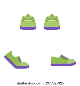 Shoes vector flat icons, sneakers vector illustration