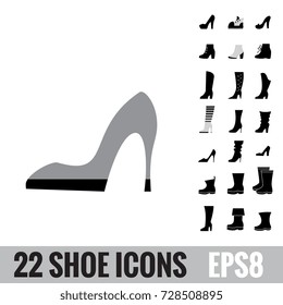 Shoes vector icon collection. Set of boots logo isolated. Footwear signs or symbols