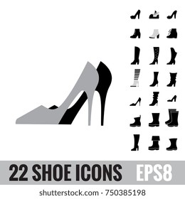 Shoes vector icon collection. Set of boots logo isolated. Footwear signs or symbols