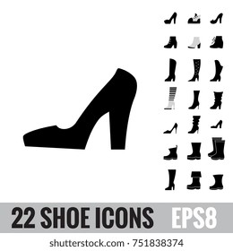 Shoes vector icon collection. Set of boots logo isolated. Footwear signs or symbols