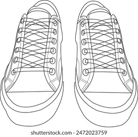 Shoes Vector, Shoes Icon Illustration, Sneakers Icon Outline, Vector illustration of sneakers , Sports shoes, Shoes outline vector Illustration, vector sneakers, Sneakers