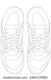 Shoes Vector, Shoes Icon Illustration, Sneakers Icon Outline, Vector illustration of sneakers , Sports shoes, Shoes outline vector Illustration, vector sneakers, Sneakers