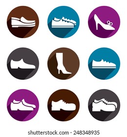 Shoes vector icon set.