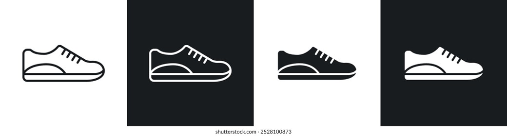 Schuhe, Vektorsymbol in Schwarz-Weiß