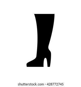 Shoes vector icon. Women's boots logo or silhouette isolated. Footwear sign or symbol
